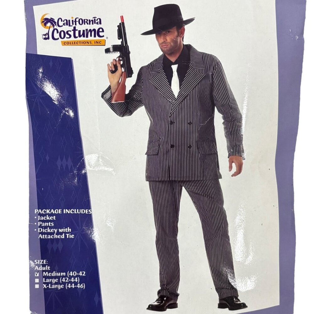 California Costumes Adult Gangster Costume Set M: Jacket Pants & Dickey With Tie